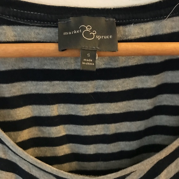 Small gray navy striped Market and spruce dress - Picture 2 of 4